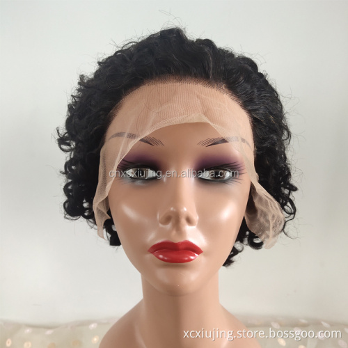 Brazilian Short Human Hair Wigs for Black Women Natural Color Remy Glueless Short Bob Curly Human Hair Wigs Pixie Cut Wigs